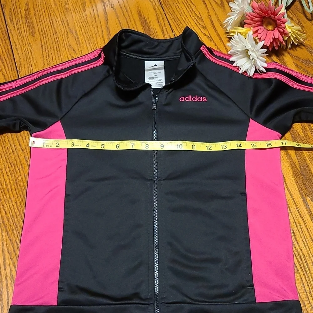 Adidas athletic jacket - black and pink
